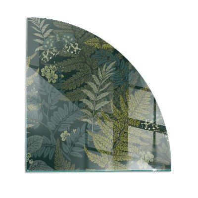 Plaque verre d’angle cheminée Motifs végétaux avec des papillons