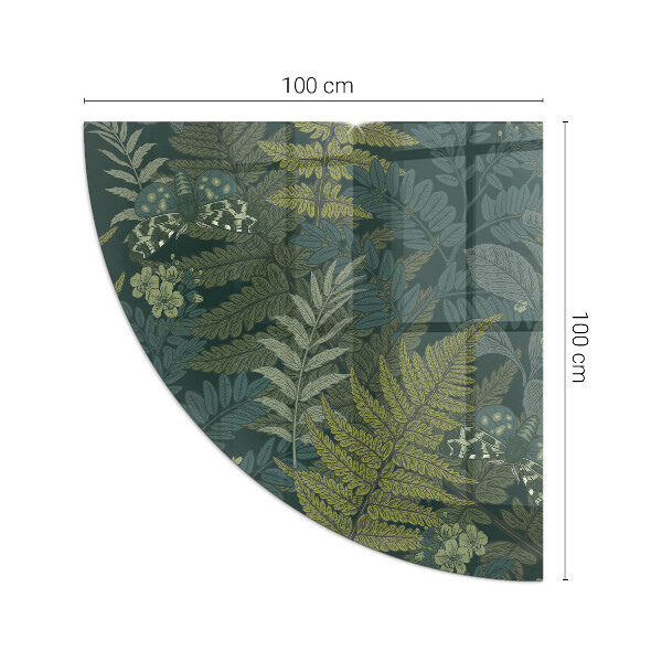 Plaque verre d’angle cheminée Motifs végétaux avec des papillons