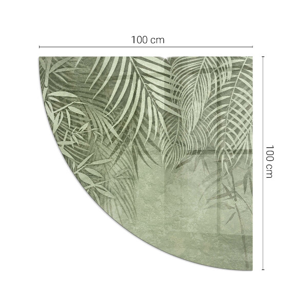 Plaque d’angle en verre pour poêle Feuilles tropicales en arrière-plan