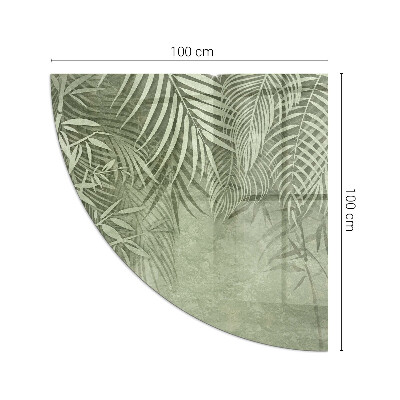 Plaque d’angle en verre pour poêle Feuilles tropicales en arrière-plan