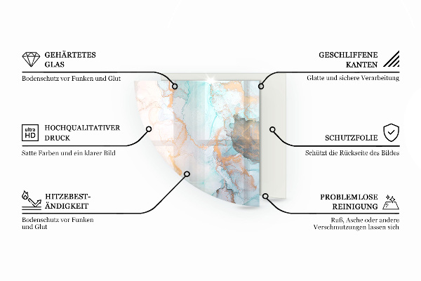 Plaque de sol en verre angle poêle Couleur beige