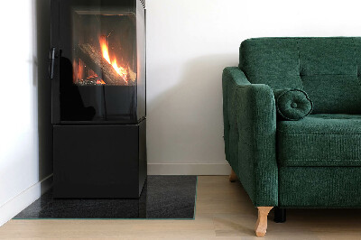 Plaque verre rectangulaire cheminée Motif de pierre naturelle