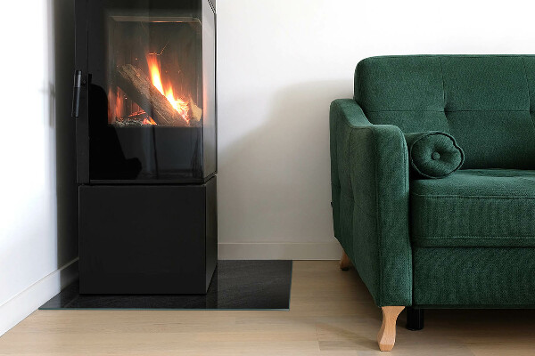 Plaque verre rectangulaire cheminée Motif de pierre naturelle