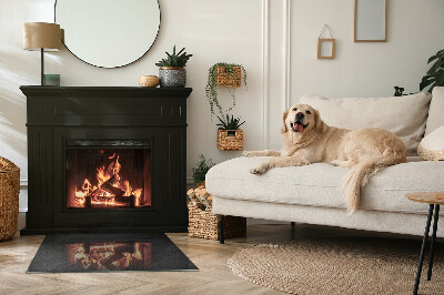 Plaque verre rectangulaire cheminée Motif de pierre naturelle