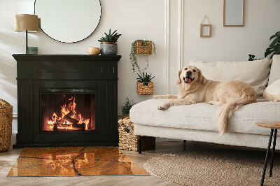 Plaque rectangulaire en verre pour poêle Bois en coupe transversale avec grain naturel