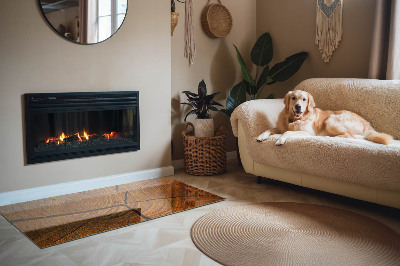 Plaque rectangulaire en verre pour poêle Bois en coupe transversale avec grain naturel