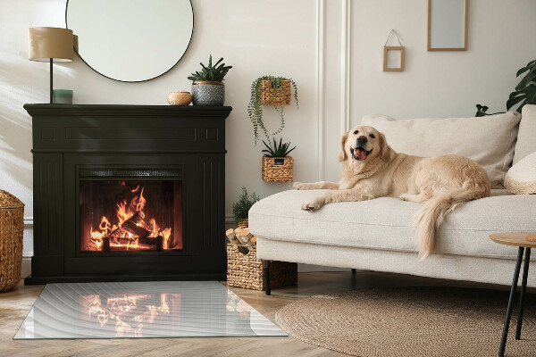 Plaque verre rectangulaire cheminée Vagues de formes subtiles