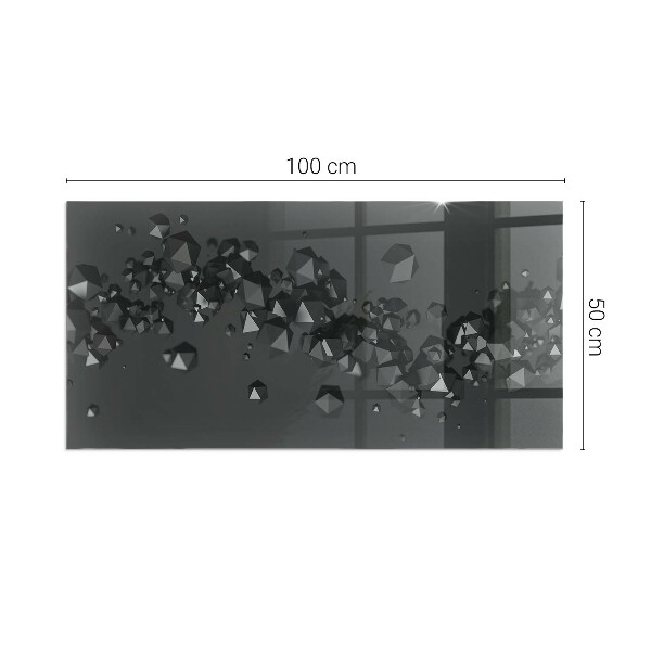 Plaque rectangulaire en verre pour poêle formes de nuages ​​abstraites dans les solides