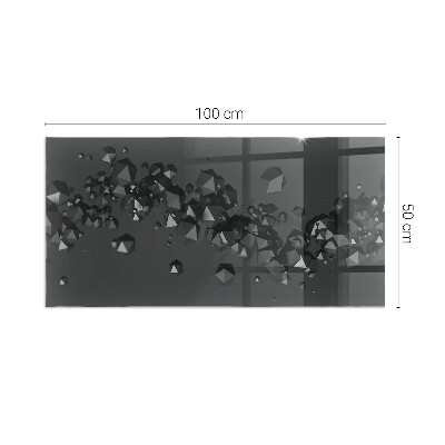 Plaque rectangulaire en verre pour poêle formes de nuages ​​abstraites dans les solides