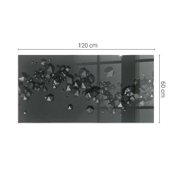 Plaque rectangulaire en verre pour poêle formes de nuages ​​abstraites dans les solides