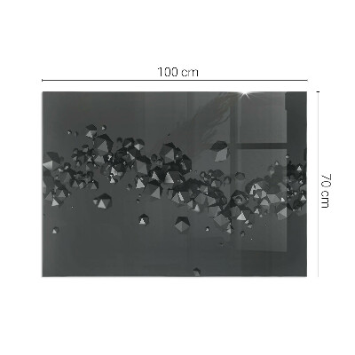 Plaque rectangulaire en verre pour poêle formes de nuages ​​abstraites dans les solides