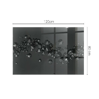 Plaque rectangulaire en verre pour poêle formes de nuages ​​abstraites dans les solides