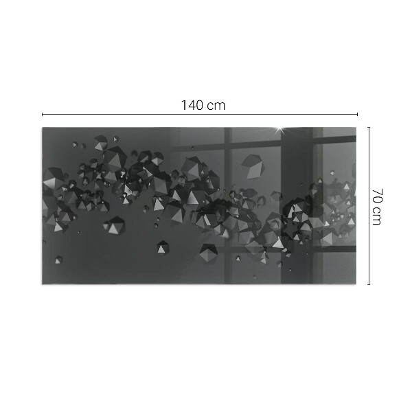 Plaque rectangulaire en verre pour poêle formes de nuages ​​abstraites dans les solides