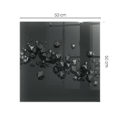 Plaque rectangulaire en verre pour poêle formes de nuages ​​abstraites dans les solides