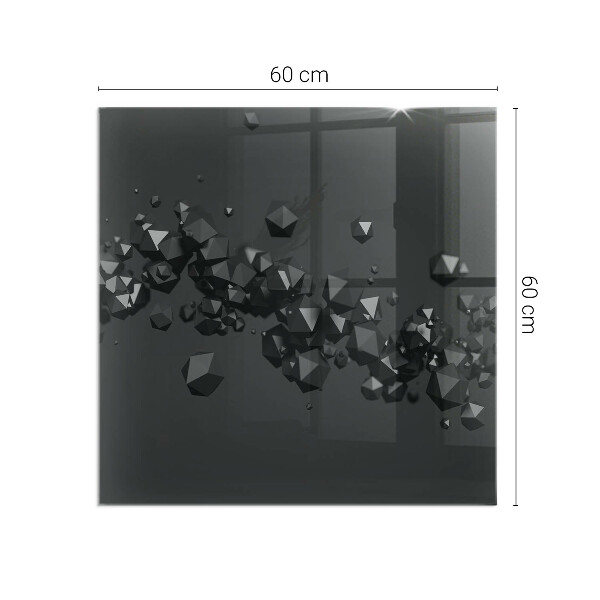 Plaque rectangulaire en verre pour poêle formes de nuages ​​abstraites dans les solides