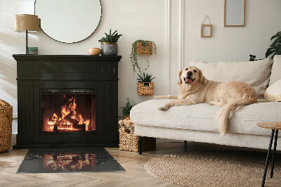Plaque rectangulaire en verre pour poêle formes de nuages ​​abstraites dans les solides