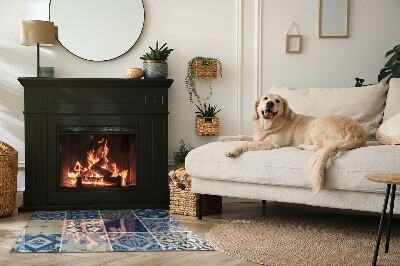 Plaque rectangulaire en verre pour poêle Motifs en céramique en arrière-plan