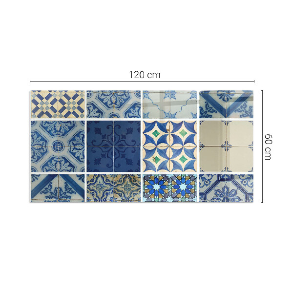 Plaque rectangulaire en verre pour poêle Motifs en céramique en arrière-plan