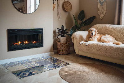Plaque rectangulaire en verre pour poêle Motifs en céramique en arrière-plan
