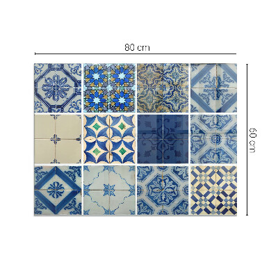 Plaque rectangulaire en verre pour poêle Motifs en céramique en arrière-plan