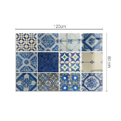 Plaque rectangulaire en verre pour poêle Motifs en céramique en arrière-plan
