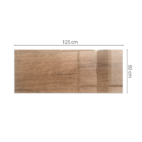 Plaque verre rectangulaire cheminée Motif inspiré du bois