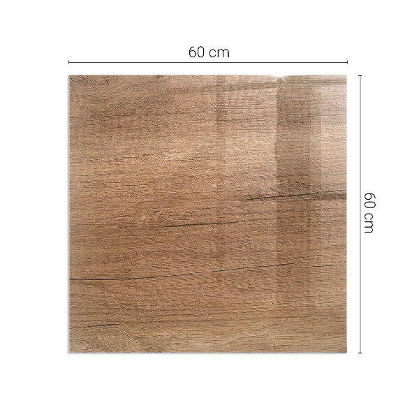 Plaque verre rectangulaire cheminée Motif inspiré du bois