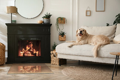 Plaque verre rectangulaire cheminée Motif inspiré du bois