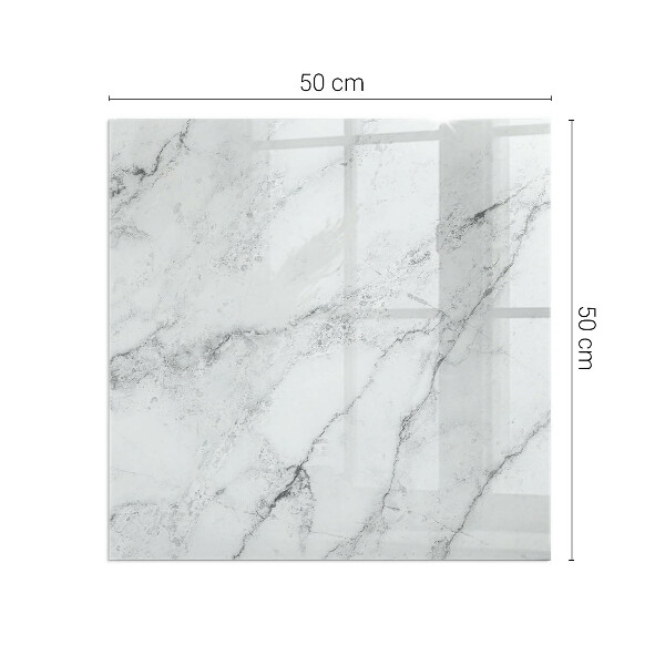 Plaque verre rectangulaire cheminée accents de marbre aux veinures délicates