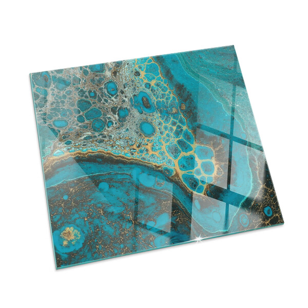 Plaque de sol rectangulaire en verre Motif organique dans un style abstrait