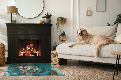 Plaque de sol rectangulaire en verre Motif organique dans un style abstrait