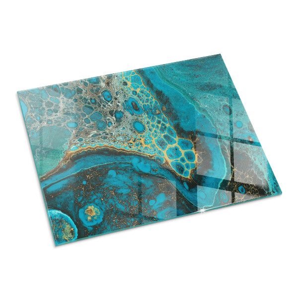 Plaque de sol rectangulaire en verre Motif organique dans un style abstrait