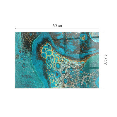 Plaque de sol rectangulaire en verre Motif organique dans un style abstrait