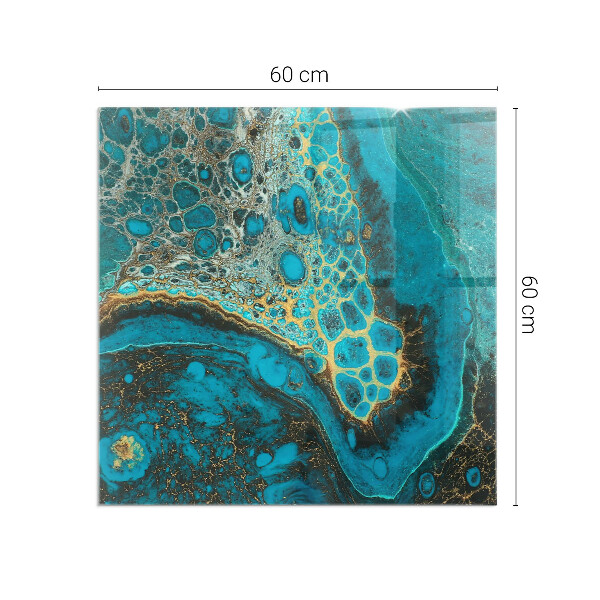 Plaque de sol rectangulaire en verre Motif organique dans un style abstrait