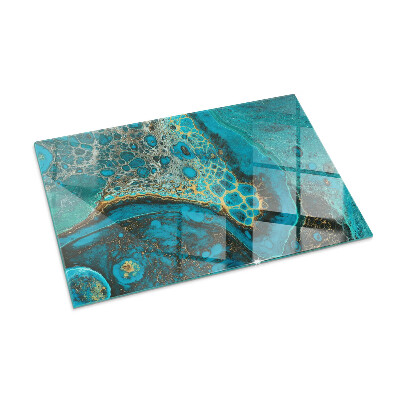 Plaque de sol rectangulaire en verre Motif organique dans un style abstrait