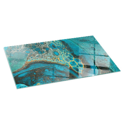 Plaque de sol rectangulaire en verre Motif organique dans un style abstrait
