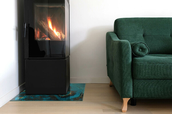 Plaque de sol rectangulaire en verre Motif organique dans un style abstrait