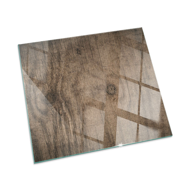 Plaque de sol rectangulaire en verre Motif en bois de pin