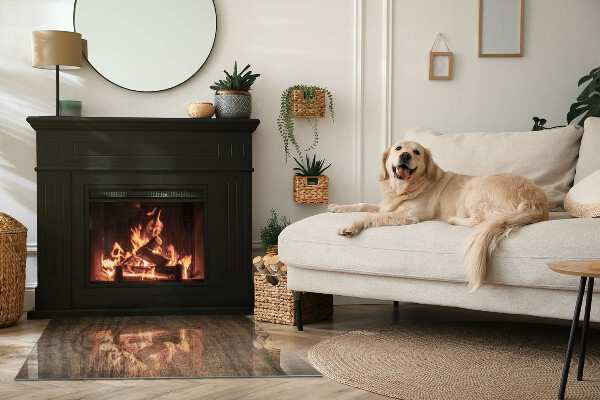 Plaque de sol rectangulaire en verre Motif en bois de pin