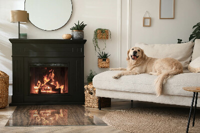 Plaque de sol rectangulaire en verre Motif en bois de pin