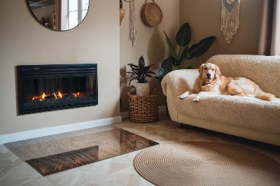 Plaque de sol rectangulaire en verre Motif en bois de pin