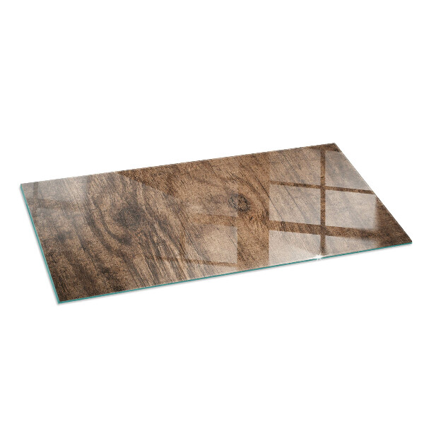 Plaque de sol rectangulaire en verre Motif en bois de pin