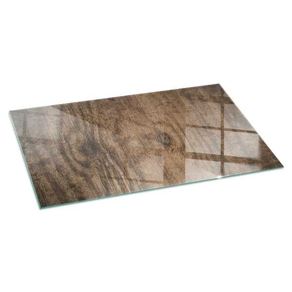 Plaque de sol rectangulaire en verre Motif en bois de pin