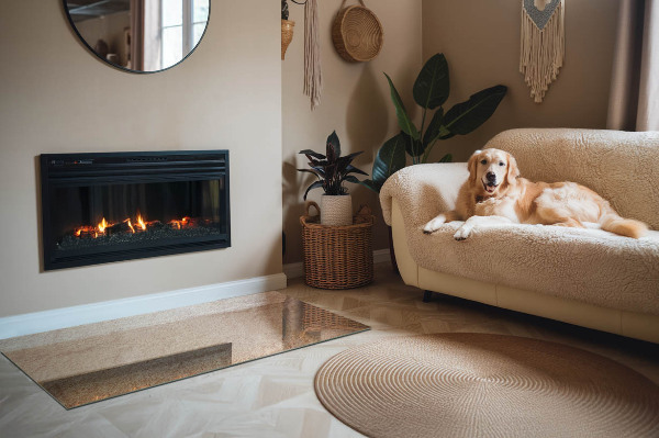 Plaque verre rectangulaire cheminée La nature de la structure en pierre