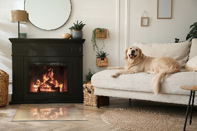 Plaque verre rectangulaire cheminée La nature de la structure en pierre