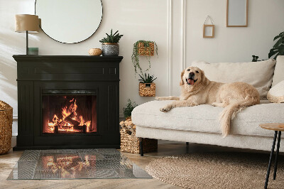 Plaque rectangulaire en verre pour poêle Motif en acier perforé