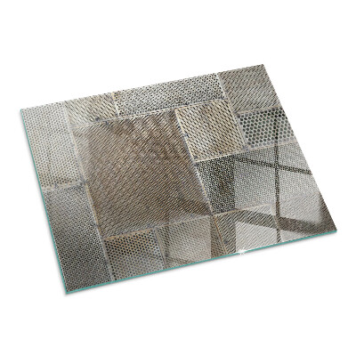 Plaque rectangulaire en verre pour poêle Motif en acier perforé