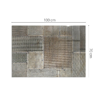 Plaque rectangulaire en verre pour poêle Motif en acier perforé