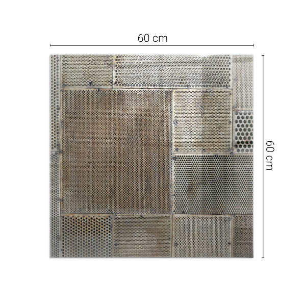 Plaque rectangulaire en verre pour poêle Motif en acier perforé