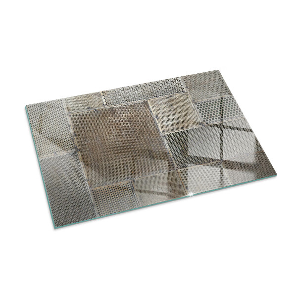 Plaque rectangulaire en verre pour poêle Motif en acier perforé